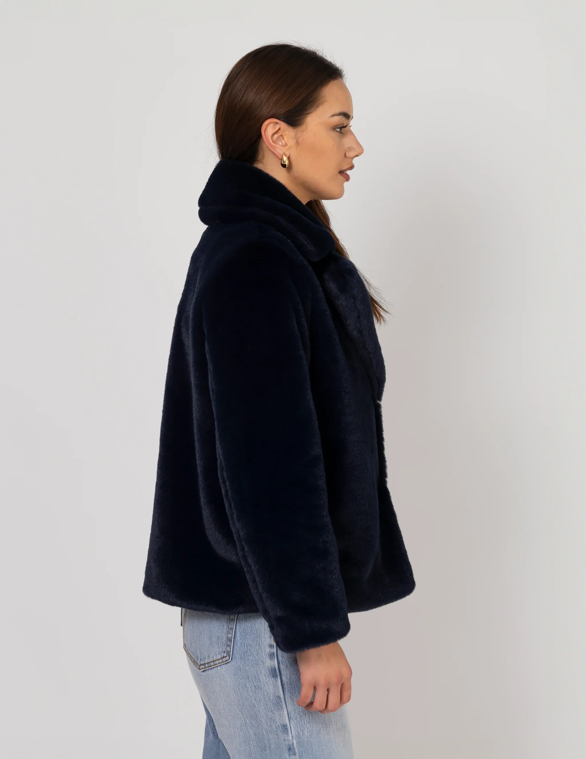 Britta Fur Jacket - Midnight Blues - Image 3
