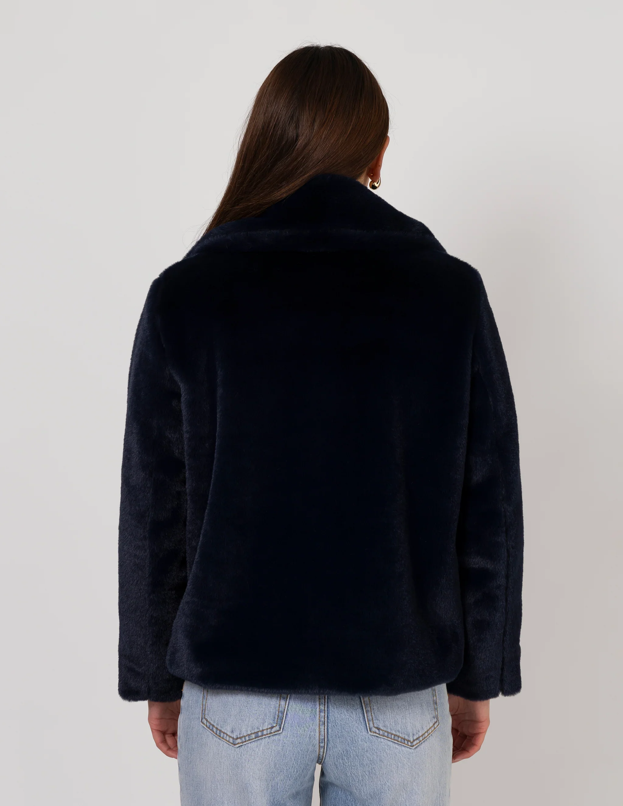 Britta Fur Jacket - Midnight Blues - Image 4