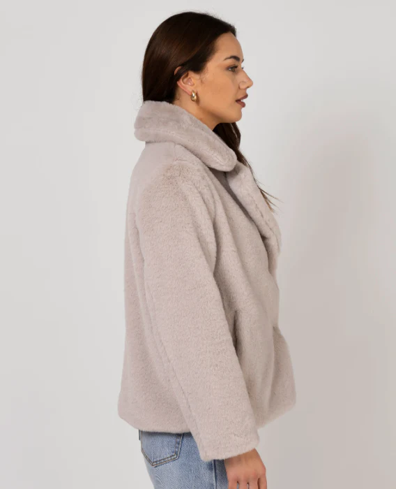 Britta Fur Jacket - Oyster - Image 4