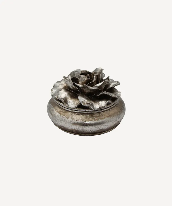 Camelia Round Trinket Box Pewter Finish - Image 3