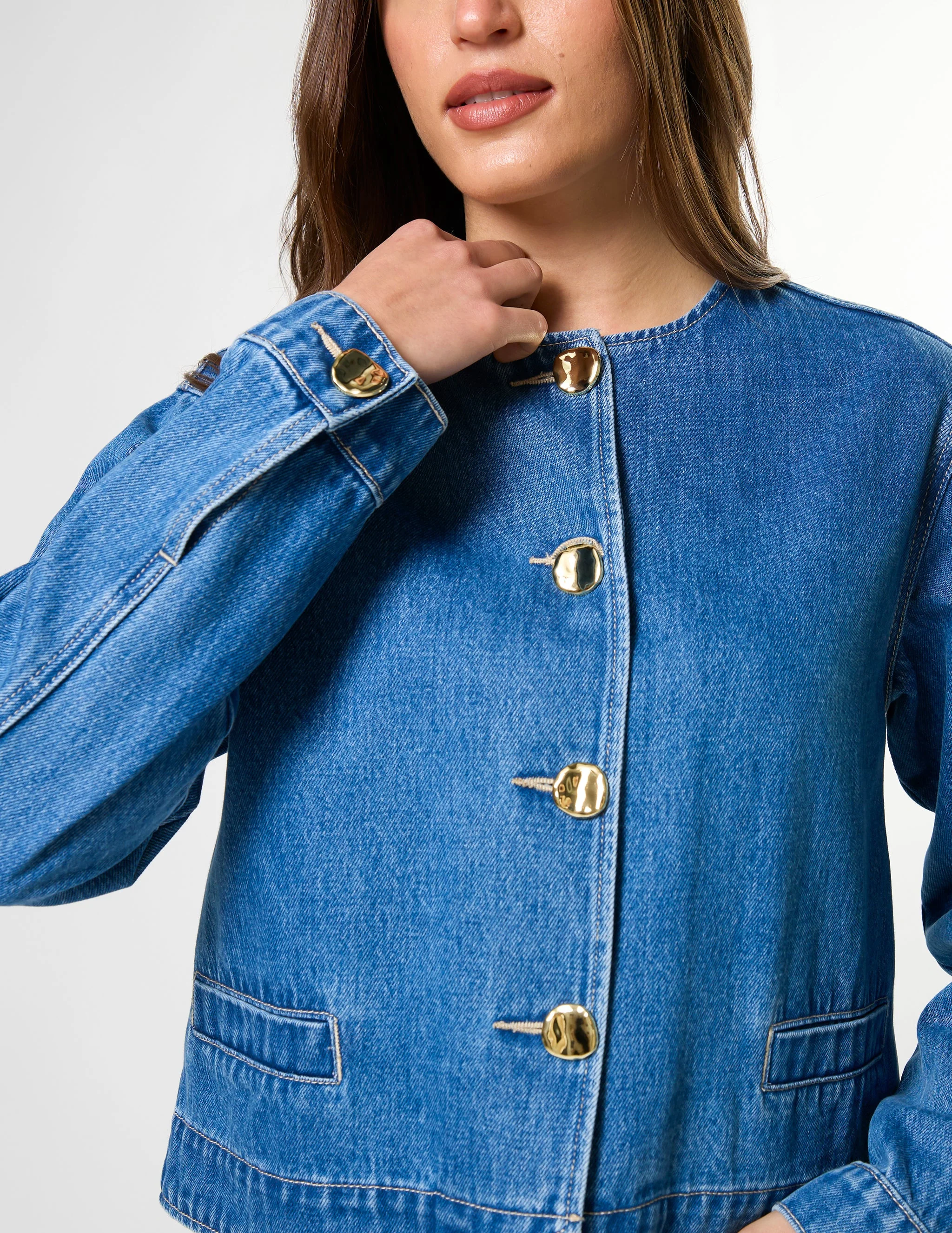 Clara Jacket - Mid Blue - Image 3