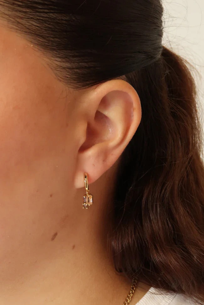 Elenore Crystal Earrings - Rouge - Image 2