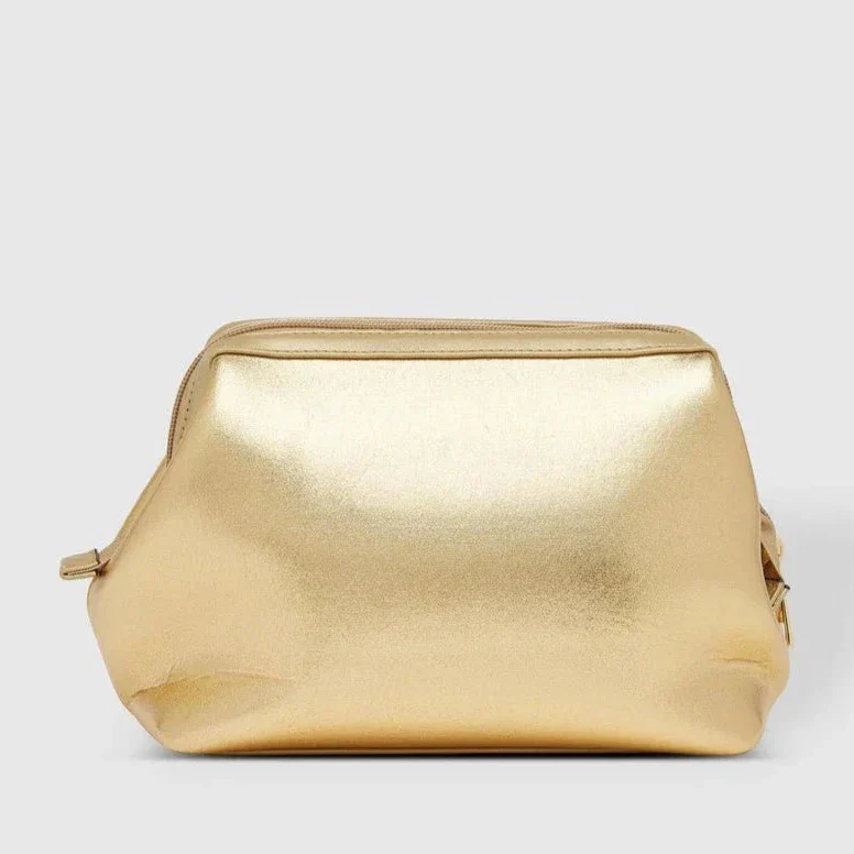 Eliza Neoprene Makeup Bag - Gold - Image 3