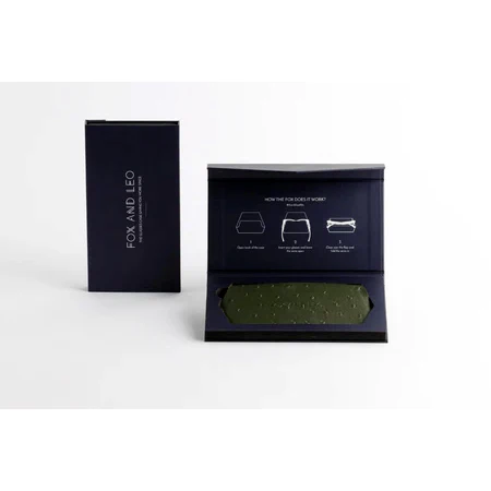 Fox & Leo Glasses Case - Olive Ostrich - Image 4