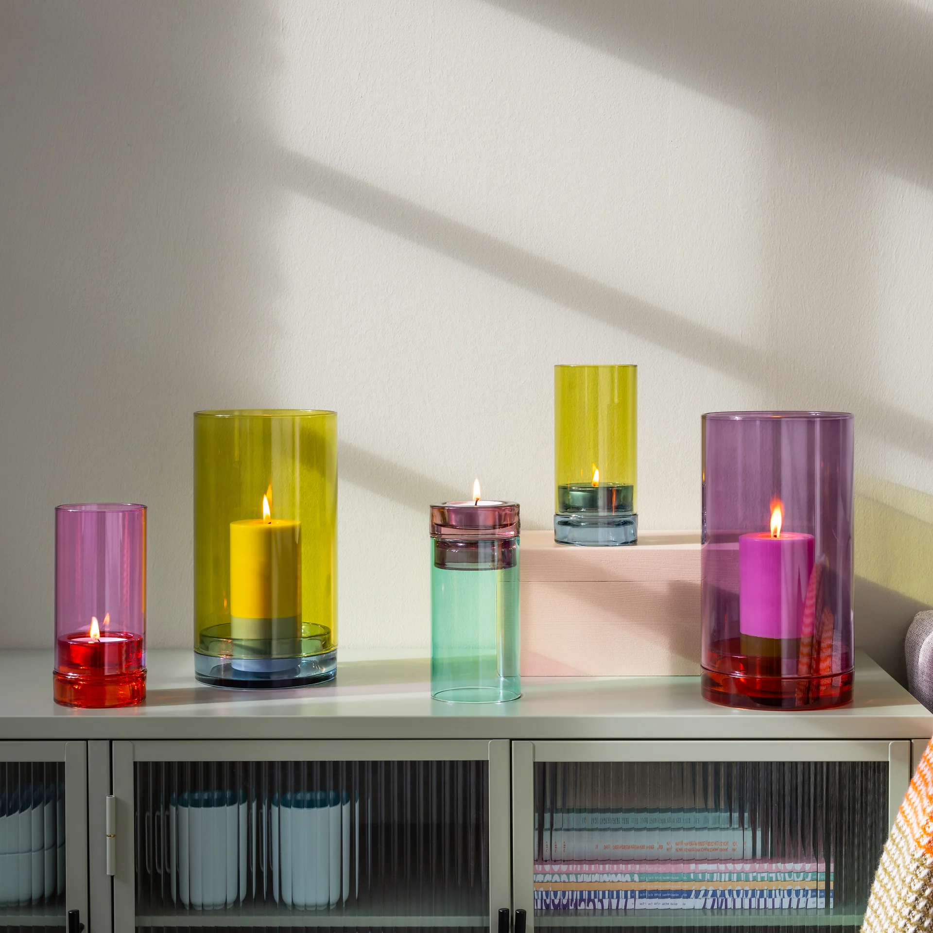 Glass lantern Lys - Lime - Image 6
