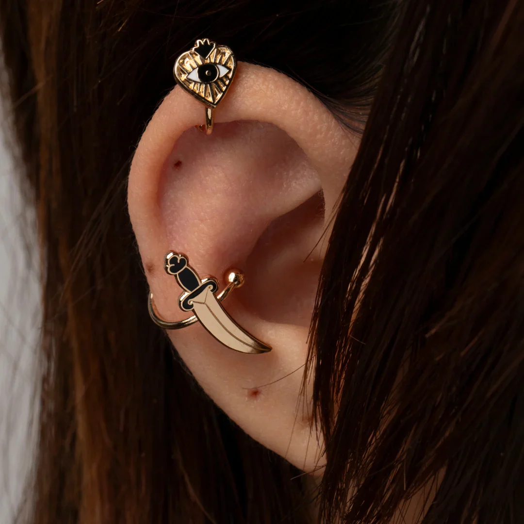 Heart & Dagger Ear Cuffs - Image 2