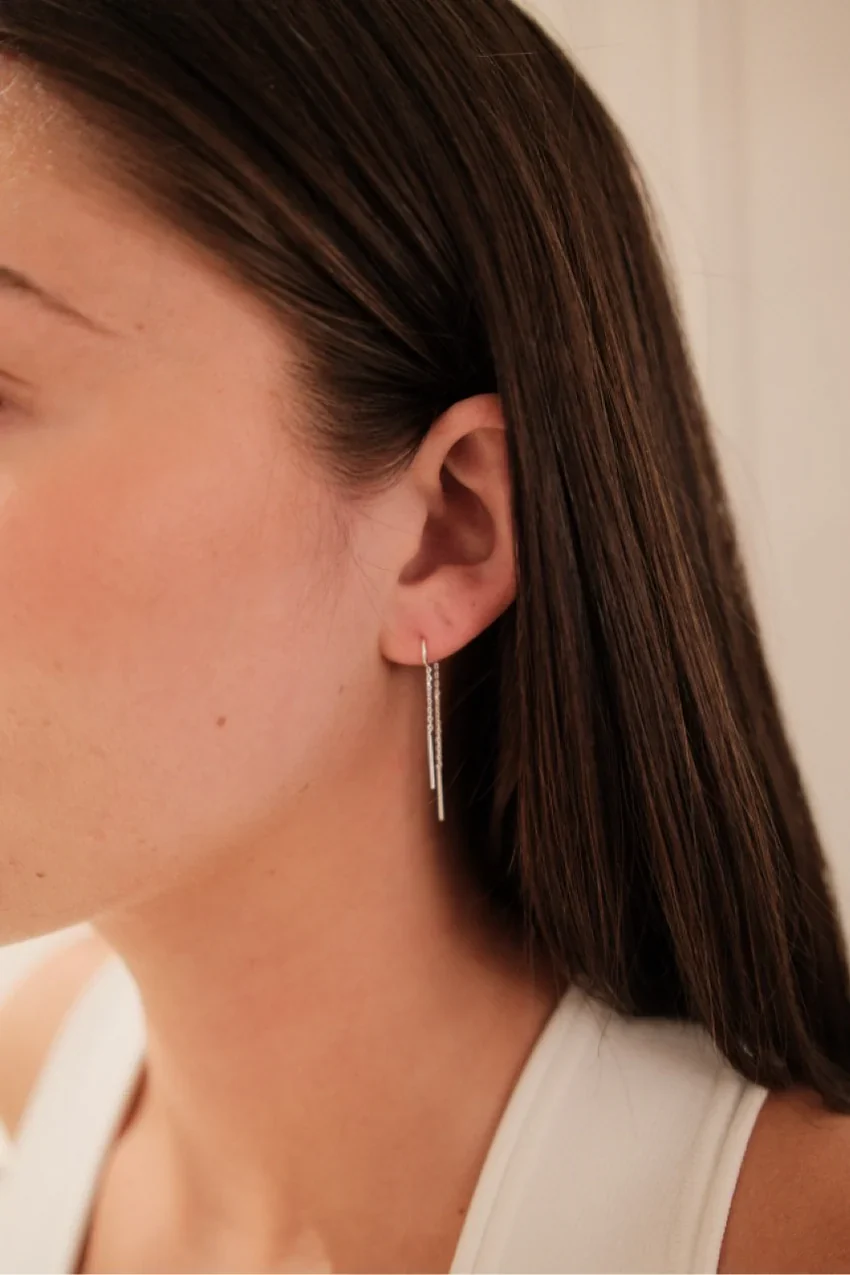 Ivy Thread Essential Earring - Silver - Image 2