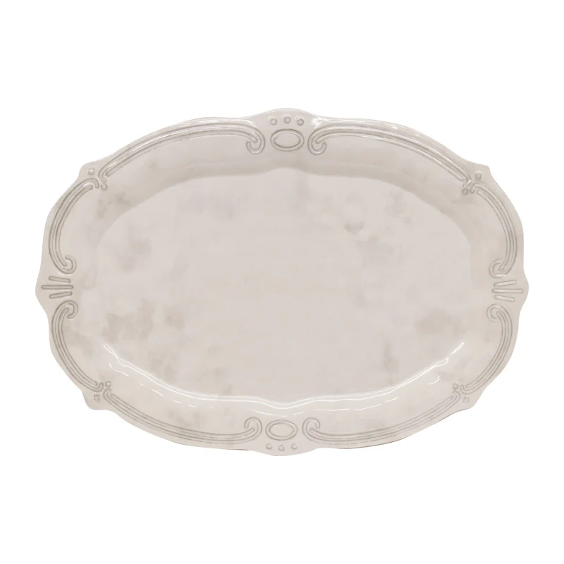 Melamine French Grey Oval Platter - 50cm - Image 8