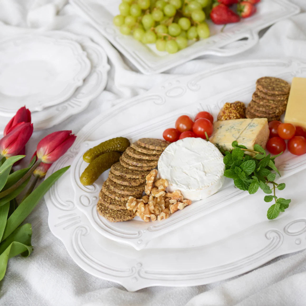 Melamine French Grey Rectangle Platter - 45cm - Image 5