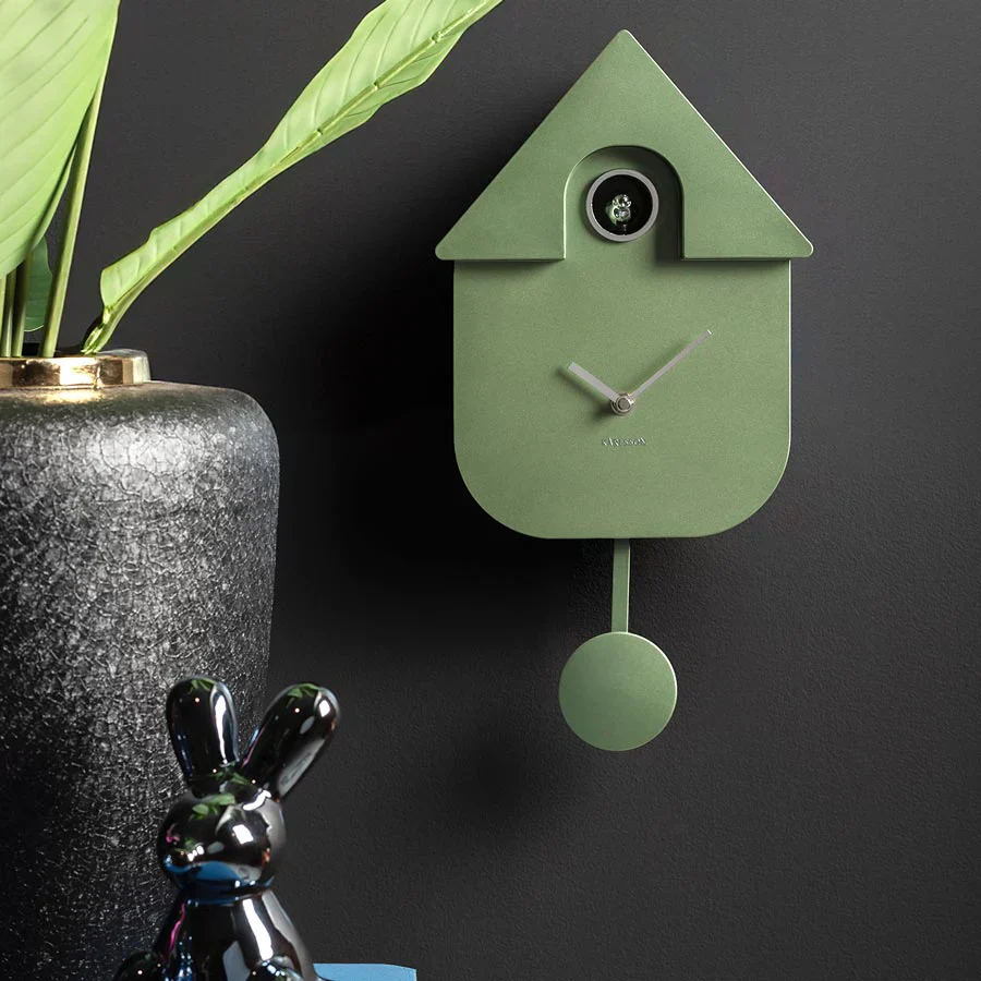 Modern Cuckoo Clock - Metallic Jungle Green - Image 2