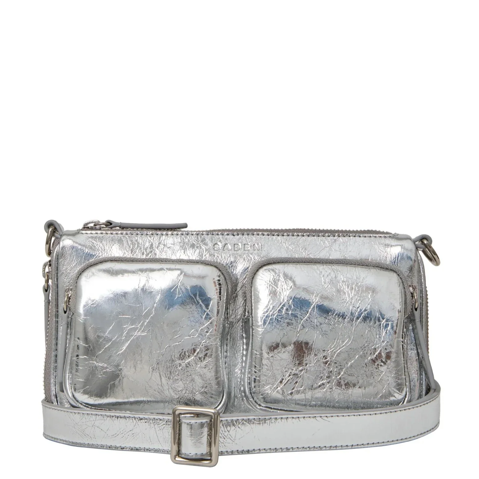 Nina Crossbody - Silver Crinkle - Image 3