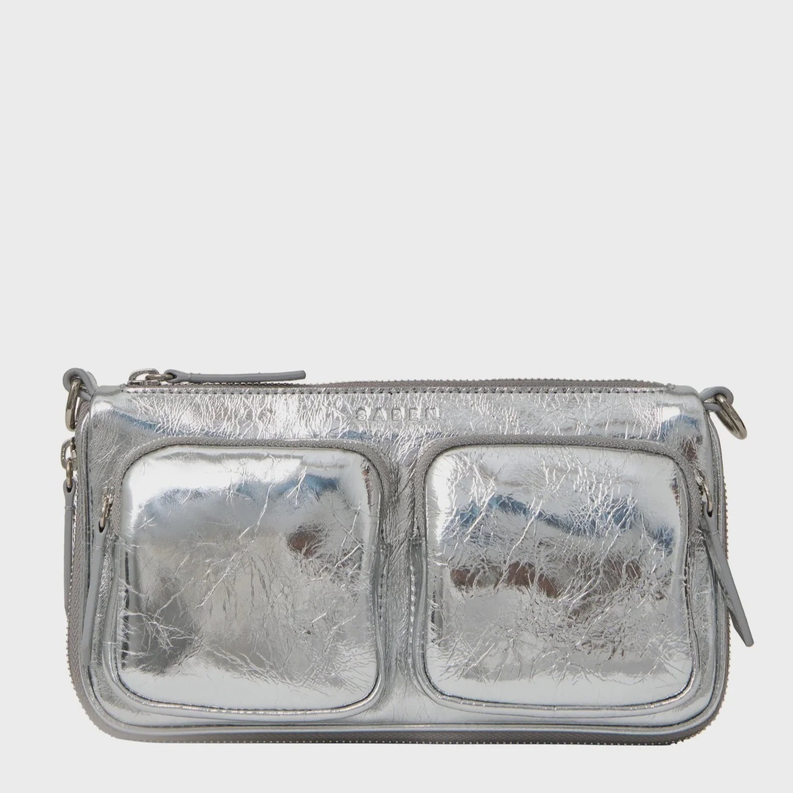 Nina Crossbody - Silver Crinkle - Image 4