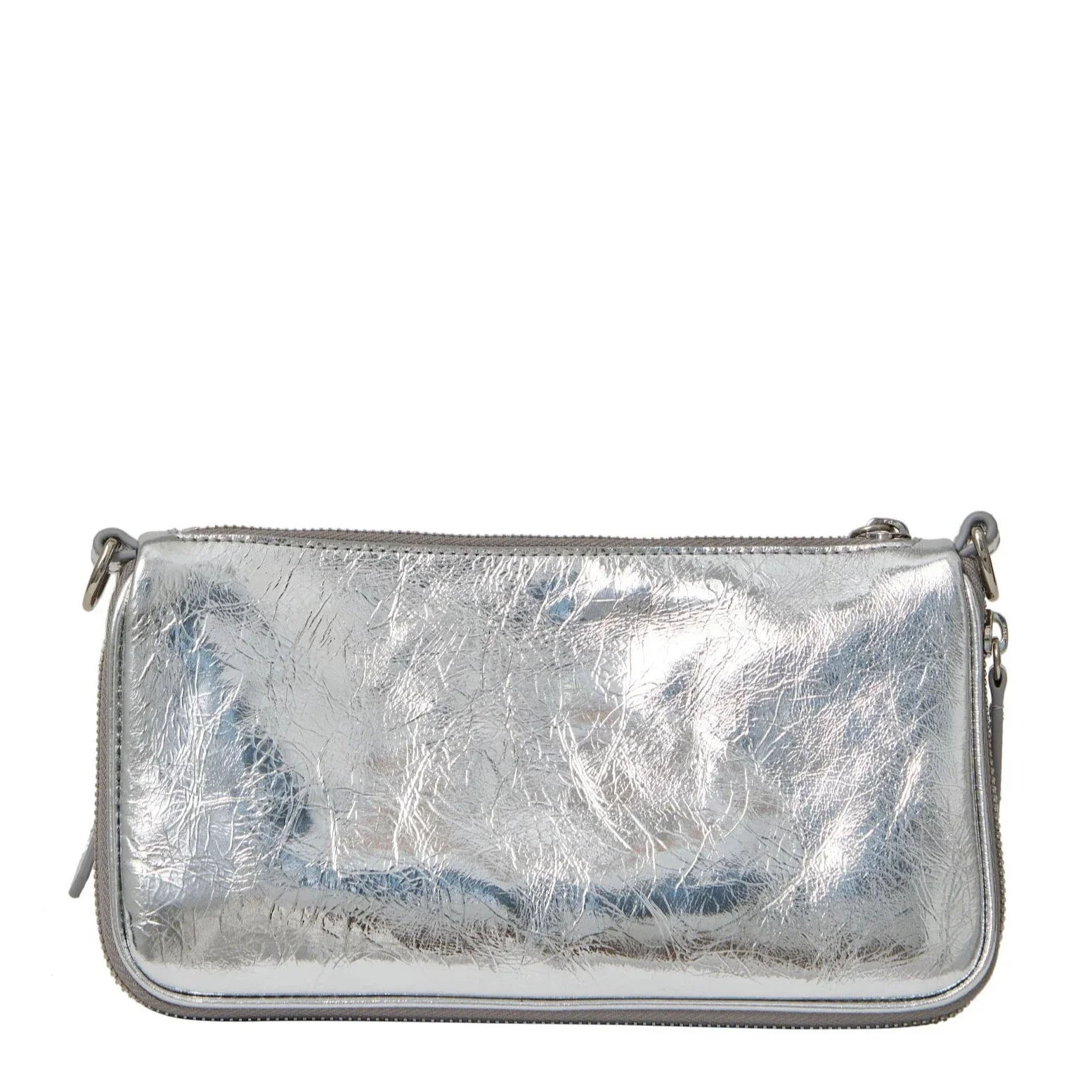 Nina Crossbody - Silver Crinkle - Image 5