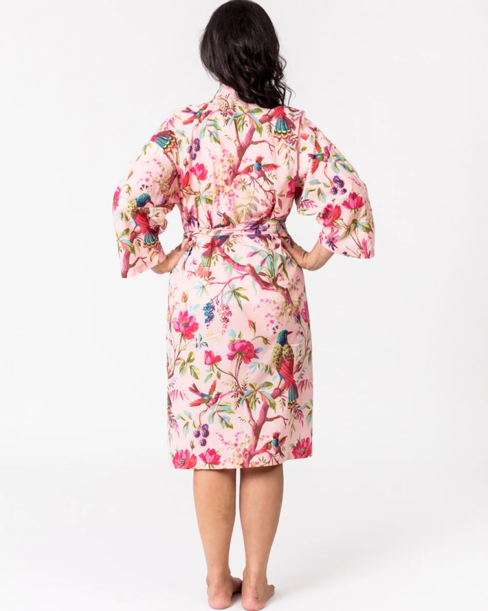Paradise Cotton Kimono Robe - Rose - Image 4