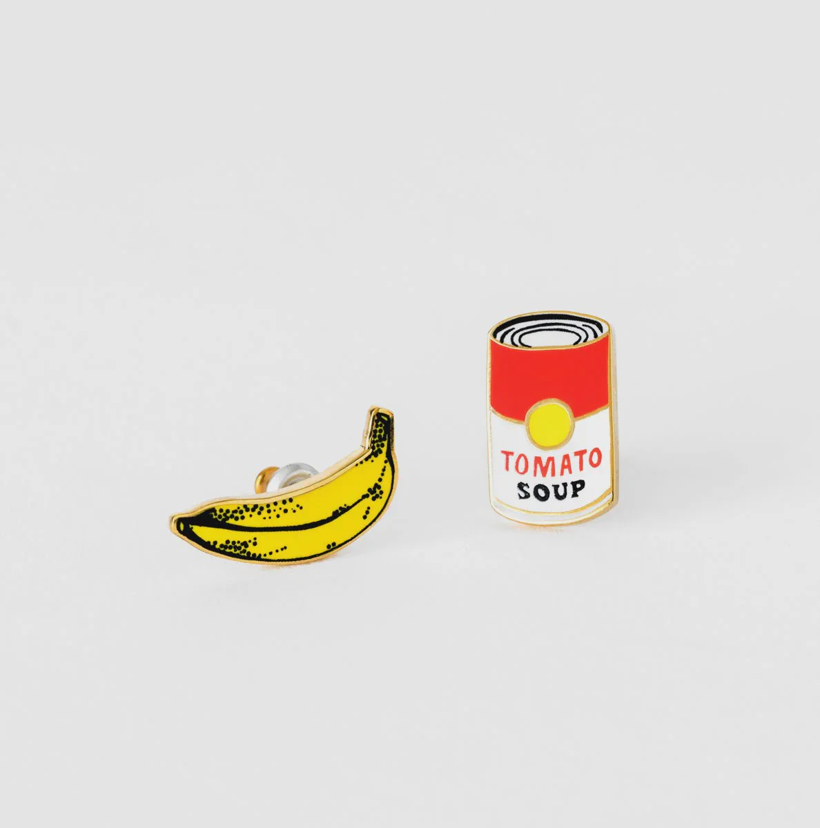 Pop Art Banana & Soup Earrings