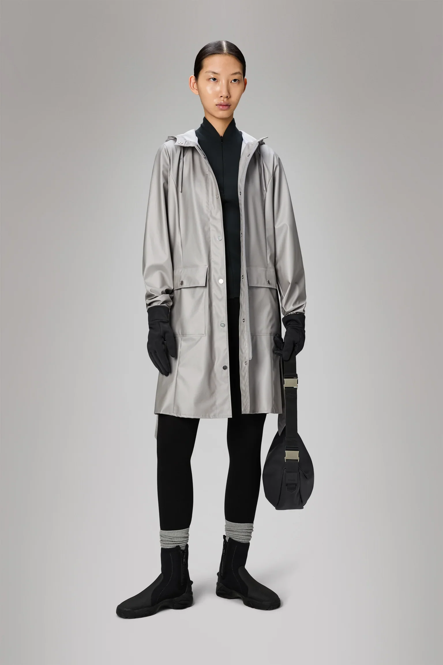 Rains Curve Long Jacket W3 - Nimbus - Image 3