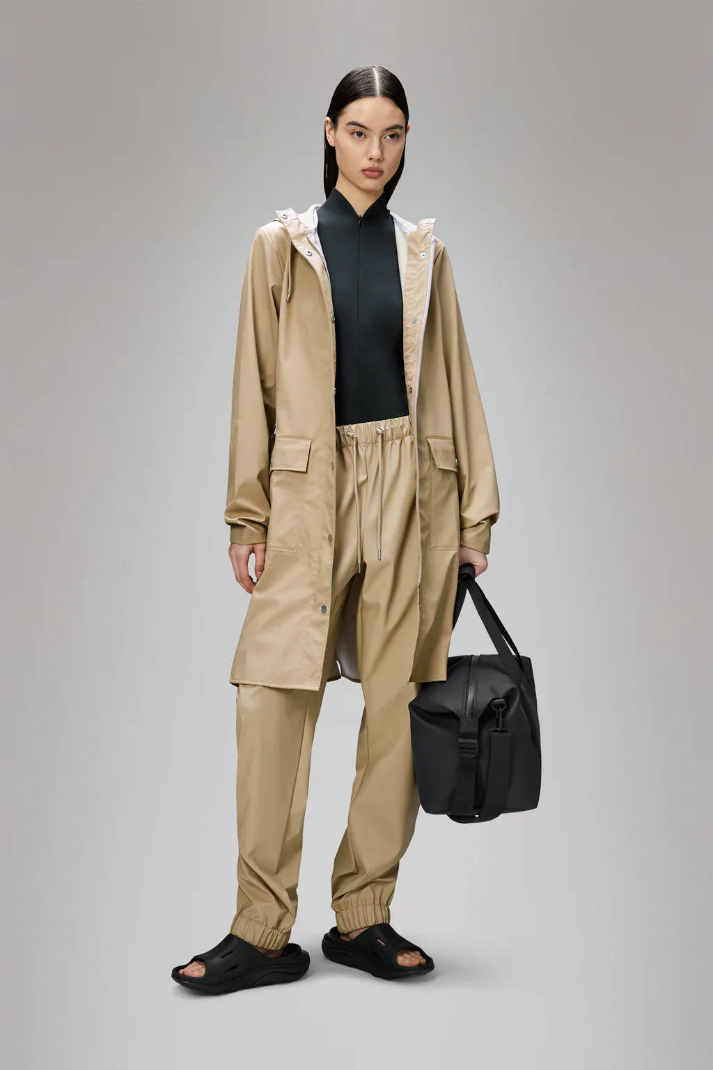 Rains Curve W Jacket - Sand - Image 3