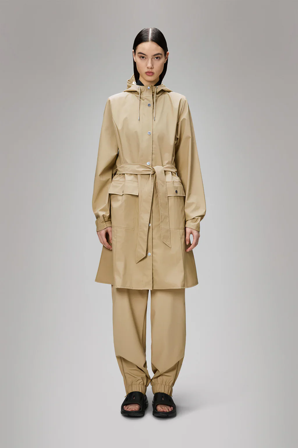Rains Curve W Jacket - Sand - Image 5