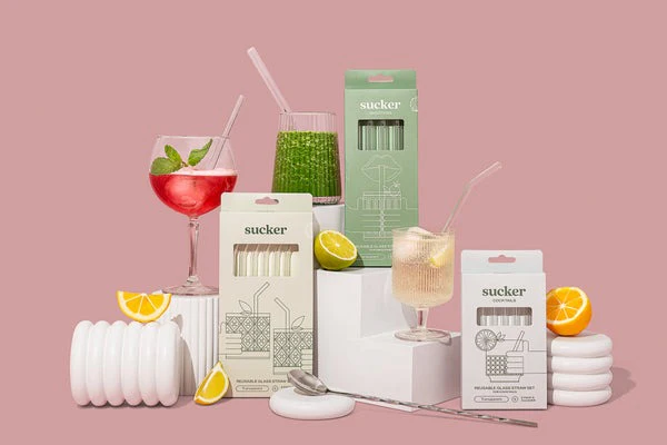 Reusable Glass Cocktail Straws - Clear - Image 3
