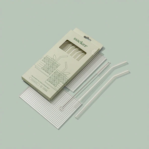 Reusable Glass Drinking Straws - Clear - Image 3