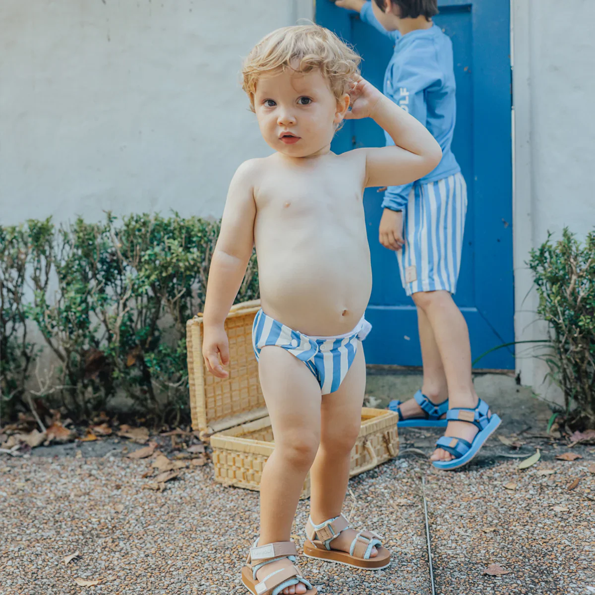 REUSABLE SWIM NAPPY Deep Sea Stripe - Image 2