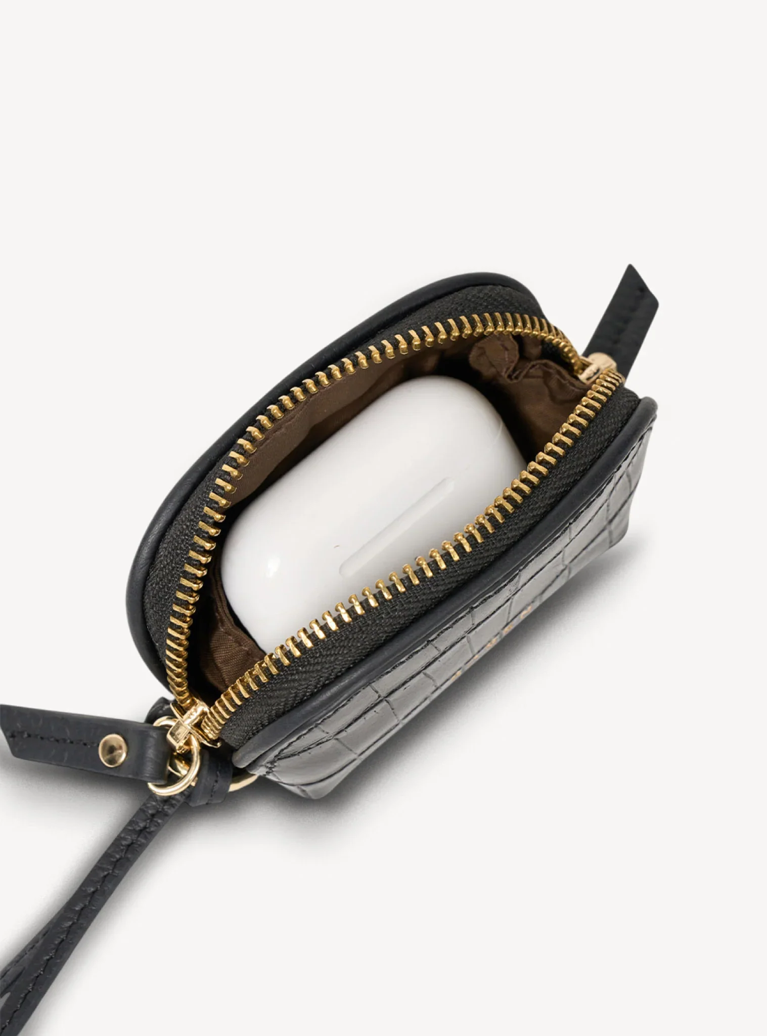 Tarin Airpod Pouch - Black Croc - Image 4